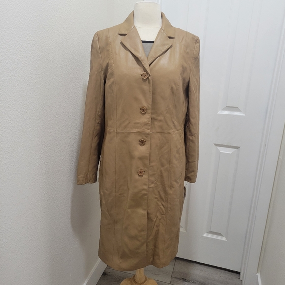 Kenneth Cole Beige Leather Jacket - Picture 4 of 12